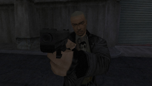 Cash in leather jacket