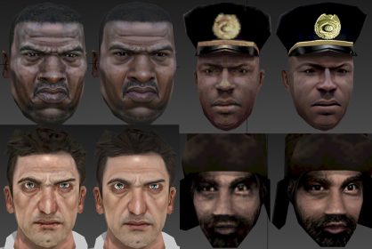 characters faces upscaled with ai